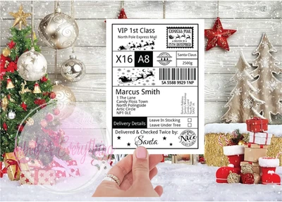 LABELS 4 EVERYTHING Personalised Special Delivery Santa Father Christmas Present Stickers Gift Label