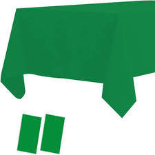 2 Pack Plastic Tablecloths Disposable Plastic Table Cloths Covers for BBQ Picnic