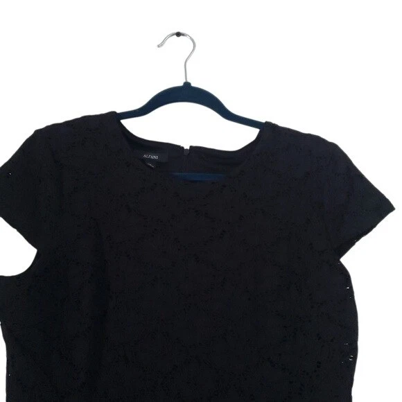 Alfani Womens Black Lace Shift Dress Size 14 LBD Date Night Feminine Twee Guest - Image 4 of 4