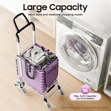 35L Folding Shopping Cart Stair Climber Shopping Cart Grocery Cart on Wheels