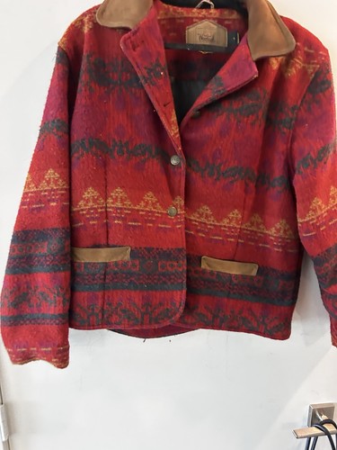Vtg Woolrich Jacket Blanket Coat Wool Aztec Southwestern Jacket USA LARGE L - Picture 8 of 8
