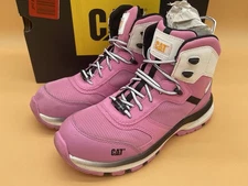 Sz 7 W Caterpillar Cat Women’s Quake Mid CT Composite Toe Safety Shoes Rosebloom