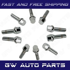 10 PCs Chrome M14x1.25 Lug Bolts 40mm/1.55