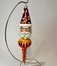 Rare Radko Merry Merlin 20th Anniversary Santa Reflector Ornament 9''