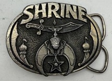 1985 C&J Shrine Belt Buckle Middle East Sword Pharaoh Made In The USA