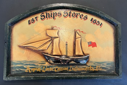 Vintage English 3D Pub Sign “Ship Stores - Ropes, Lines, Canvas” Bar Man Cave