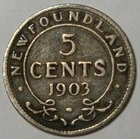 1903 Newfoundland 5 Cents — photo from another recent sale