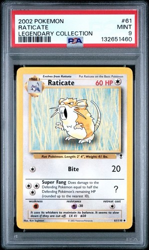 Raticate graded PSA 9 for sale on eBay
