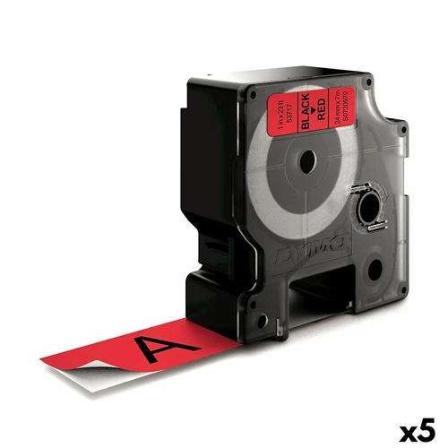 Ruban Laminé pour Etiqueteuses Dymo D1 53717 24 mm LabelManager™ Rouge Noir [