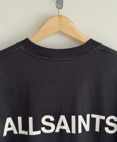 Allsaints “underground” Oversized T Shirt Thick Organic Cotton Grey Blue XXL - Picture 7 of 8