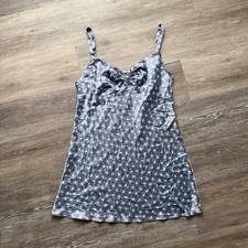 Victoria's Secret Angels Slip Blue Tulip Satin Nightie Y2K Size L