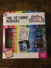 Tulip Fine Tip Fabric Markers, 20 ct Value Pack, Multicolor NEW SEALED