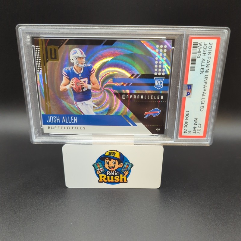 2018 Panini Unparalleled - Rookie Josh Allen #207 Whirl /100 (RC) PSA 8