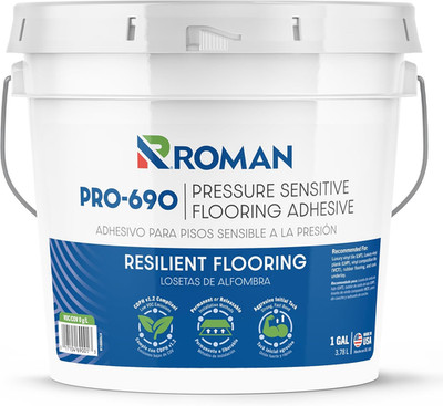 PRO-690 Pressure Sensitive Flooring Adhesive   Zero VOC, Releasable or Permanent