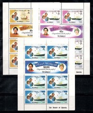Tuvalu 1981 Mi. 145-150 Mini Feuille 80% Neuf ** Mariage royal, Charles et Diana