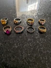 Estate Vintage Costume Jewelry Rings Lot of 8 Various Sizes And Condition