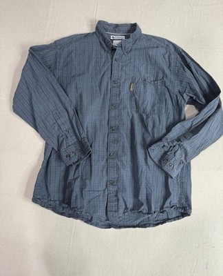 Columbia Long Sleeve Button Down Blue Plaid Shirt Men s XL E5