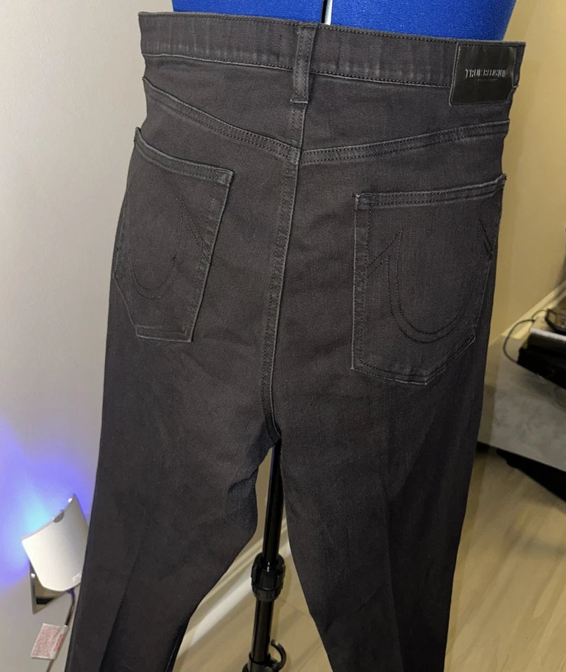 👖 VERDADEIRA RELIGIÃO, Feminino, Jennie Curvy, Jeans Skinny Cintura Alta, Preto, Tamanho 36 - Imagem 3 de 4