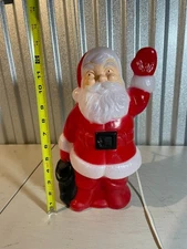 Vintage Santa Claus 13" Blow Mold Christmas Tabletop Decor Light Up - READ
