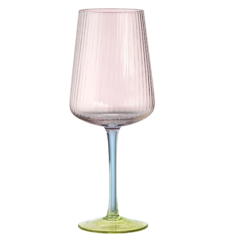 Calici Vino Colorati Rosa Verde Pastello Set 6 Bicchieri Servizio per 6 Persone, fotografia 6 di 9
