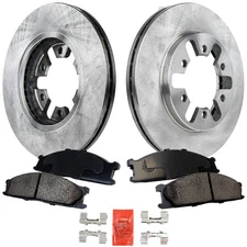Front Brake Disc Rotors and Pads Kit For 1990-1994 Nissan D21 RWD