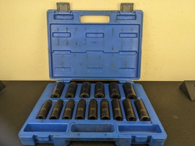 #bn387 Cornwell Tools CBPI3LM 15 Piece 1/2'' Drive Metric Deep Power Socket Set