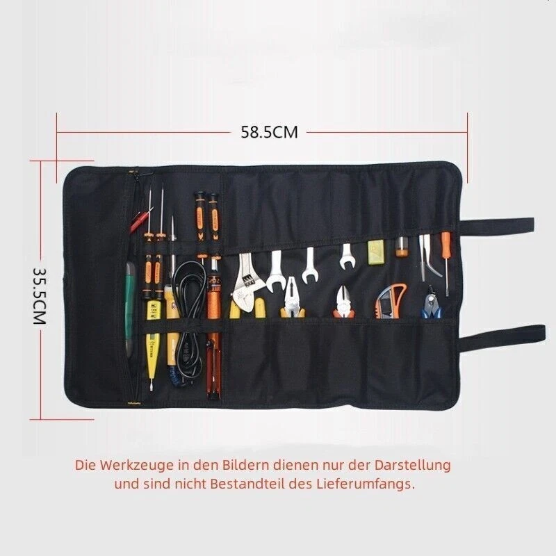 MARKENLOS Profi Werkzeugrolle Werkzeugrolltasche Taschen Toolkit Rolltasche 22 Fächer NEU-