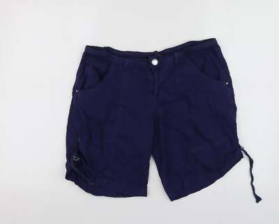 Dunnes Stores blaue Bermuda-Damenshorts aus Baumwolle Größe 10 L15 in normal
