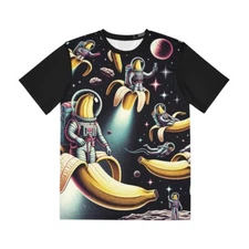 All Over Print T Shirt Banana Space Explorers Astronauts Funny Goofy Tee Space