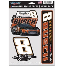 Kyle Busch 2024 Wincraft #8 Cheddar's Multi Use Decal Sheet(3Pc)