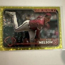 2024 Topps Ryne Nelson #334 Yellow Crackle 15/50 Arizona Diamondbacks