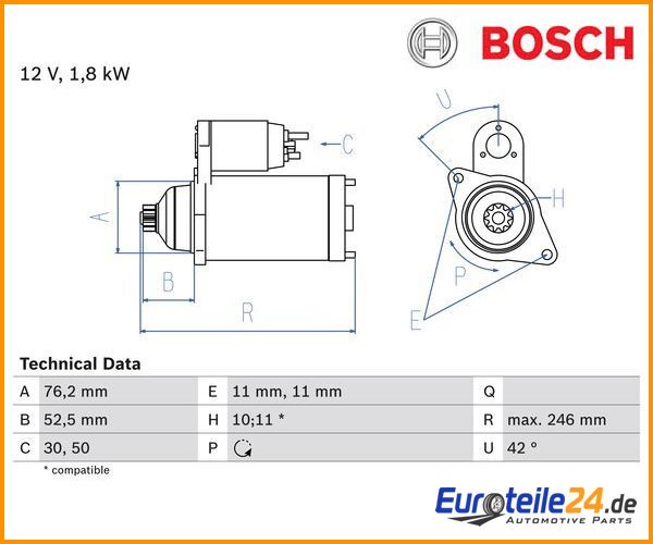 Starter Bosch 0986016980 FüR Vw Bora Golf Iv Variant Passat-image
