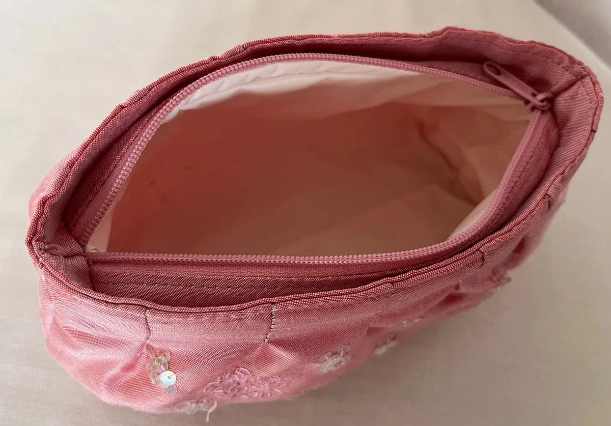 Marks Spencer M S Pink Sequinned Make Up Bag Cosmetic Bag Wipe Clean Inside