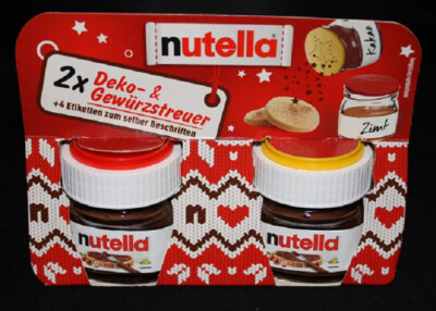 RAR!!! NUTELLA DEKO-& GEWÜRZSTREUER - 2ER SET - MIT 4 ETIKETTEN - NEU & OVP