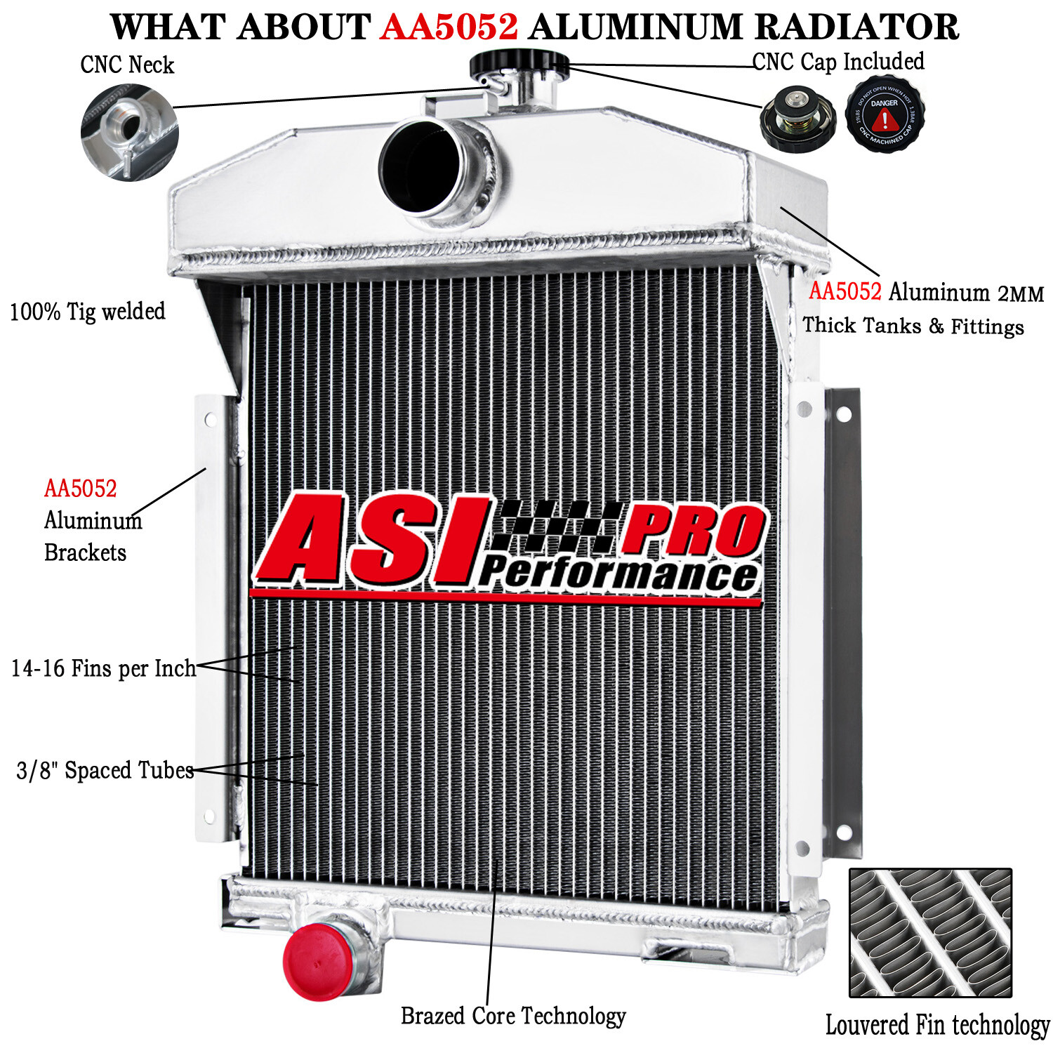 For International Case 140 IHC Farmall 140HV 369400R94 3 Row Aluminum Radiator