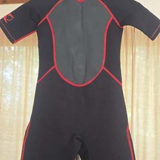 DBX - Kids Youth - Shorty Super Stretch Neoprene Wetsuit - Size M - Red / Black