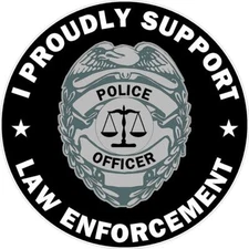 I Proudly Support Law Enforcement Reflective Decal Sticker Police Sheriff LEO