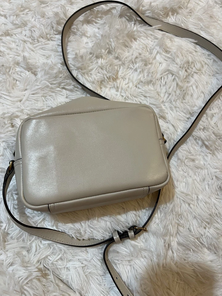 Bolso Bandolera Anya Hindmarch Mini Ojos Cuero Perlado Cremallera Cámara Foto 4 de 4