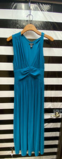 Women "Halogen" teal dress. Sleeveless long gown. Size S. Prev. Owned