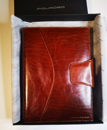 Piquadro Genuine Leather Agenda Planner Organizer Cover Brown Large Italy |  eBay