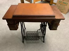 Antique Wheeler & Wilson Treadle Sewing Machine in Cabinet with Manual
