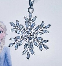 Disney Frozen II Cubic Zirconia Snowflake Necklace Sterling Silver 16"