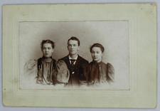 Young Men and Women Formally Dressed Sitting Portrait - c.1900s Cabinet Card