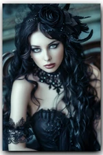 Gothic Black Rose Queen 4 x 6 inch Exclusive Art Print Collectible Photo 10033