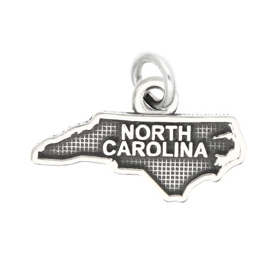 LGU  Sterling Silver Oxidized North Carolina Charm -with Options 