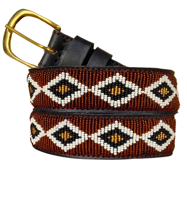 Hand Beaded Masai Leather Belt. 30 main image 3