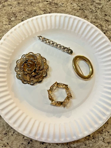 Vintage Brooch Pin Lot Costume Jewelry Large Flower