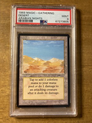 MTG✨ DESERT (CAMPFIRE/MIRAGE VARIANT)✨Arabian Nights PSA 9 MINT