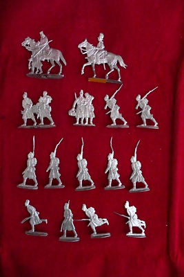 Figurines Plates En étain (Zinnfiguren) – Scène De Chasse, 12 Pièces, Peintes Main