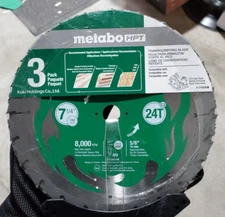 Metabo Circular Saw Blades 7-1/4" - 24-Tooth - 3pack #115430M